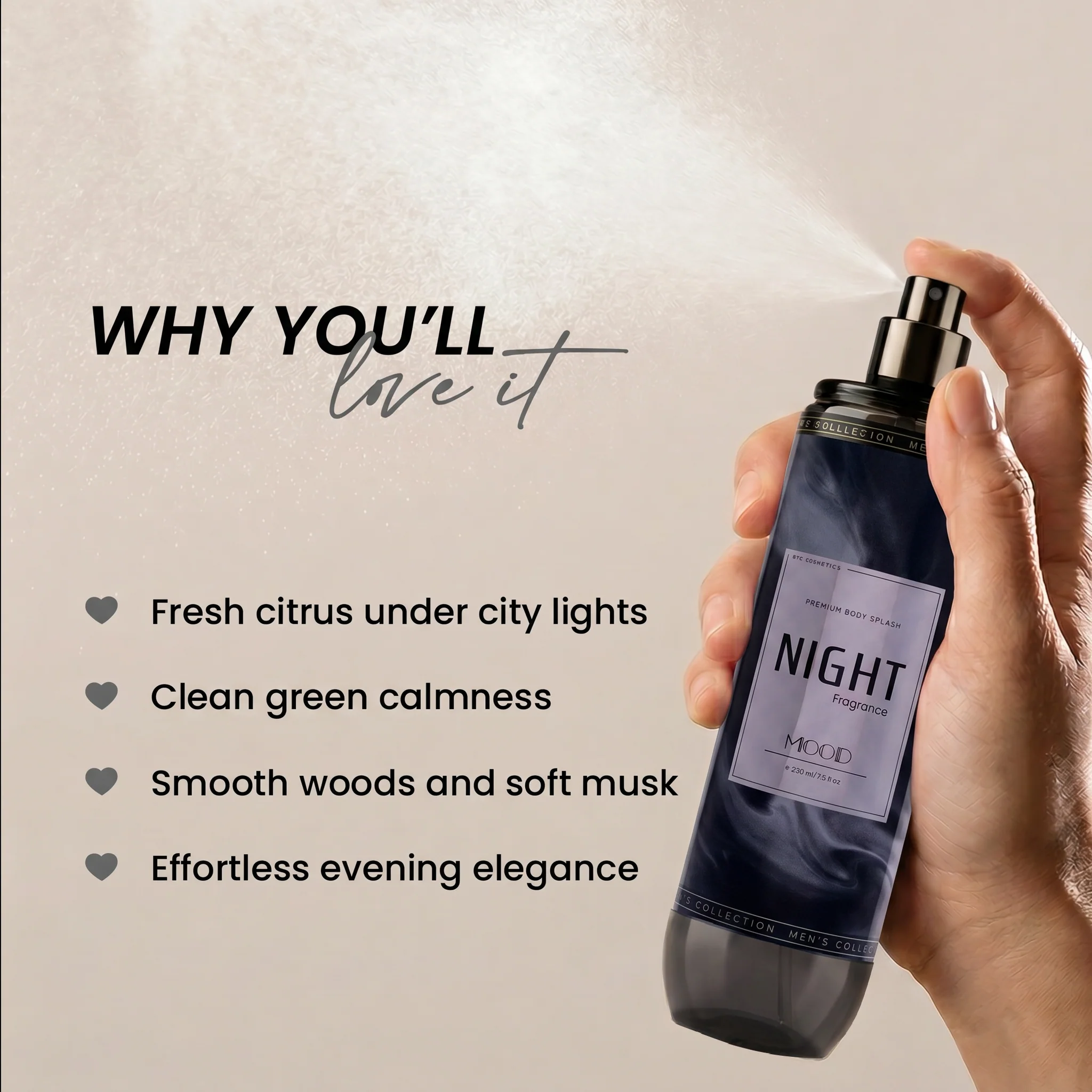 Night Body Splash 220ML - Image 3